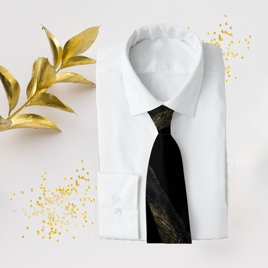 Cravate Black et Sparkly Gold