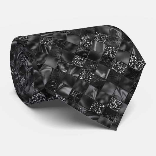 Cravate Black Faux Foil et Parties scintillant Motif (Roulé)