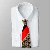 Cravate Black, Gold and Red Diagonal Stripe Leopard (Attaché)