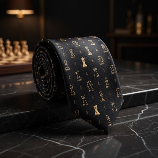 Cravate Black Gold Chess