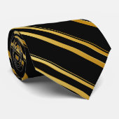 Cravate Black & Gold Double Stripe | Modern Minimalist (Roulé)