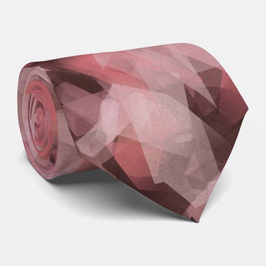 Cravate Black Gray Pink White Modern Geometric Abstract (Roulé)