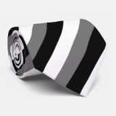 Cravate Black Gray White Striped (Roulé)