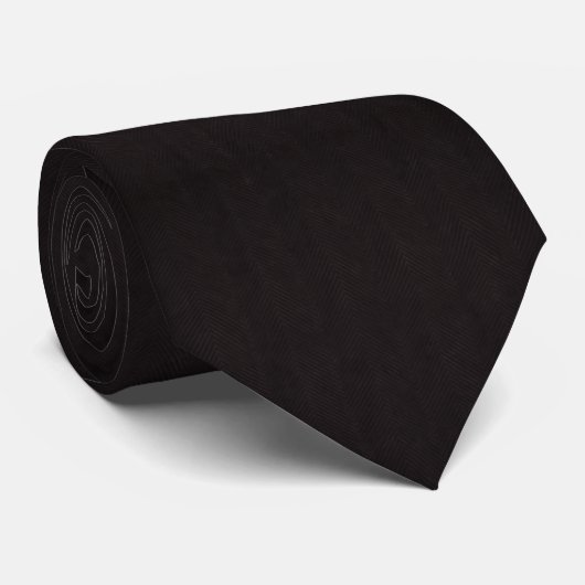 Cravate Black Herringbone Whisper Ultra-Subtil Tonal  (Roulé)