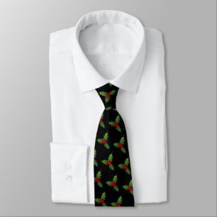Cravate Black Holly Motif