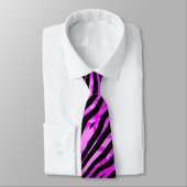 Cravate Black & Hot Pink  Lava Zebra pattern Mens Tie (Attaché)