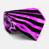 Cravate Black & Hot Pink  Lava Zebra pattern Mens Tie (Roulé)