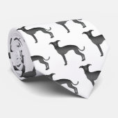 Cravate Black Italien Greyhound mignon Motif de dessin de  (Roulé)