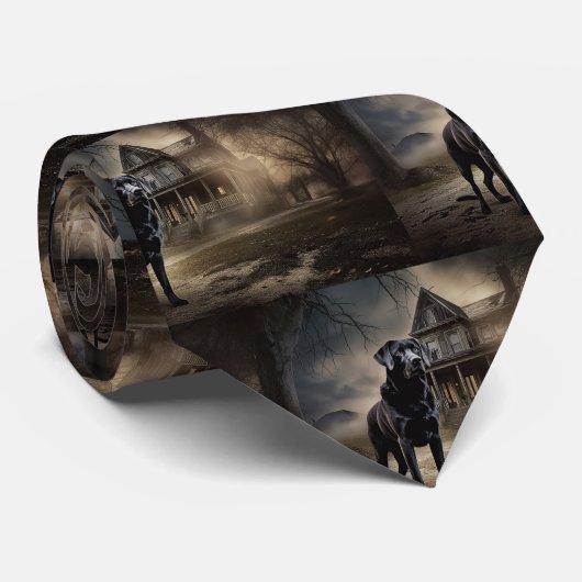 Cravate Black Labrador Halloween (Roulé)