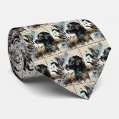 Cravate Black Labrador Retriever avec des canards colverts (Roulé)