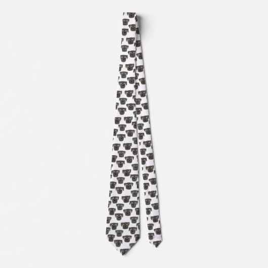 Cravate Black Labrador Retriever Chien mignon Motif (Devant)