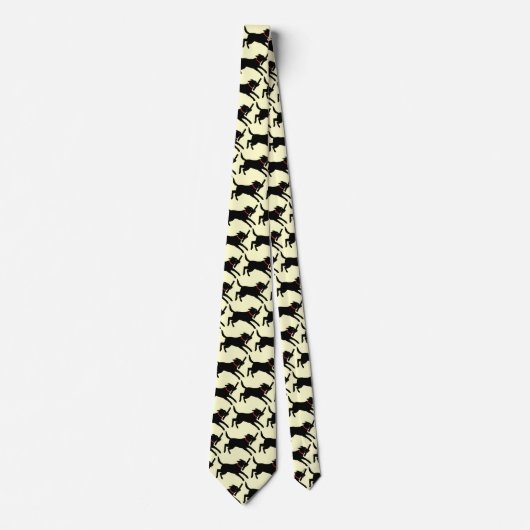 Cravate Black Labrador Retriever Motif Running Chien (Devant)