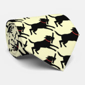 Cravate Black Labrador Retriever Motif Running Chien (Roulé)
