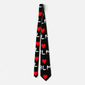 Cravate Black Lives Matter Acronym Red Heart (Dos)