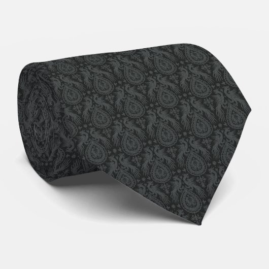 Cravate Black Medieval Dragons Neck Tie (Roulé)