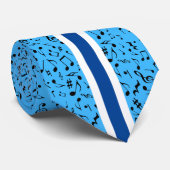 Cravate Black Music Notes sur BLUE (Roulé)