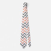 Cravate Black Orange Chevron Zigzag (Devant)