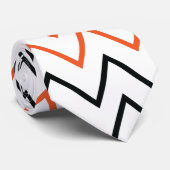 Cravate Black Orange Chevron Zigzag (Roulé)