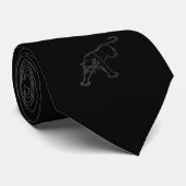 Cravate Black Panther (White Outline) on black (Roulé)