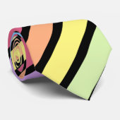 Cravate Black Pastel Rainbow Diagonal Stripe Neck Tie (Roulé)