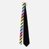 Cravate Black Pastel Rainbow Diagonal Stripe Neck Tie (Dos)