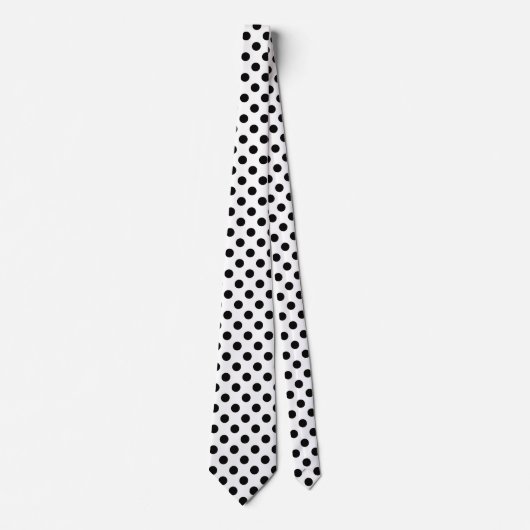 Cravate Black polka dots on white (Devant)