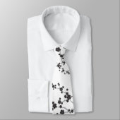 Cravate Black Sakura Cerry Fleurs Fleurs Fleurs Oriental Z (Attaché)