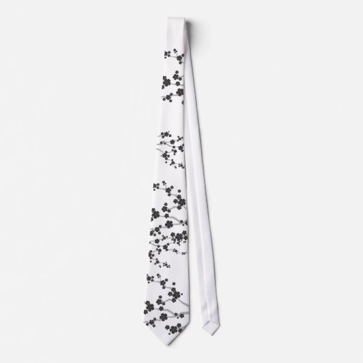 Cravate Black Sakura Cerry Fleurs Fleurs Fleurs Oriental Z (Devant)