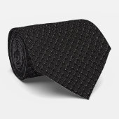 Cravate Black Shiny Square Shape Elegant Fabric Texture (Roulé)