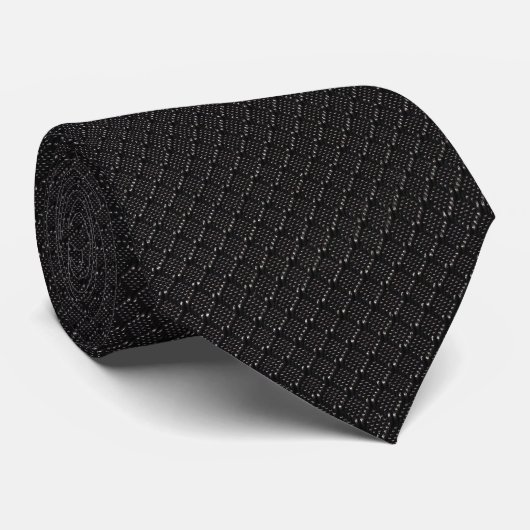 Cravate Black Shiny Square Shape Elegant Fabric Texture (Roulé)