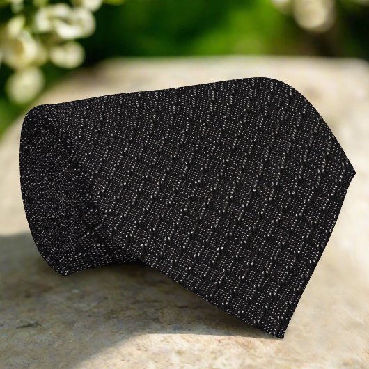 Cravate Black Shiny Square Shape Elegant Fabric Texture