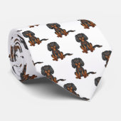 Cravate Black & Tan Cavalier King Charles Motif espagnol (Roulé)