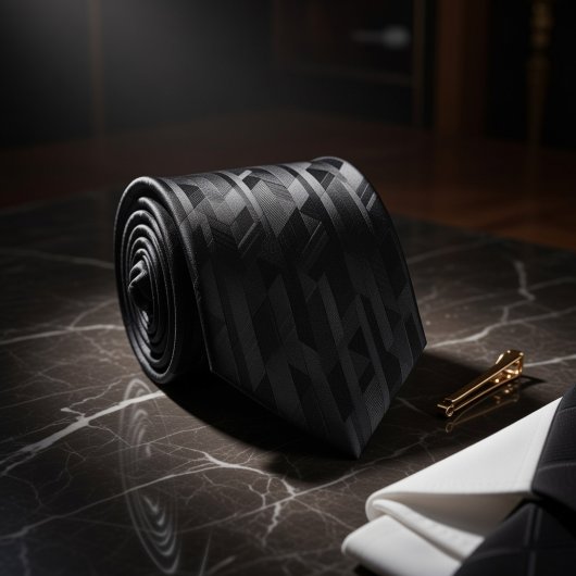 Cravate Black Tonal Geometric