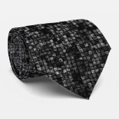 Cravate Black White Classic Disco Pattern (Roulé)