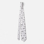 Cravate Black & White Dog Cartoon Custom Necktie (Dos)
