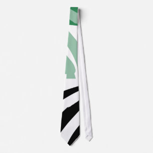 Cravate Black White Green Retro Painting Abstract Art
