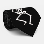 Cravate Black White Halloween Skeleton Bones Danse (Roulé)