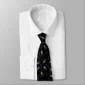 Cravate Black White Halloween Skeleton Bones Danse (Attaché)