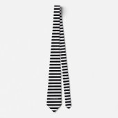 Cravate Black White Horizontal Preppy Stripe Nom monogram (Devant)