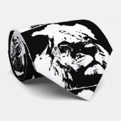 Cravate Black & white lion pop art (Roulé)
