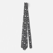 Cravate Black & White Star & Snowflake Abstrait Motif (Devant)