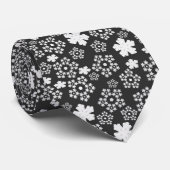 Cravate Black & White Star & Snowflake Abstrait Motif (Roulé)