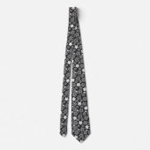Cravate Black & White Star & Snowflake Abstrait Motif (Dos)