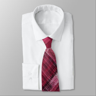 Cravate Black, white strokes and stripes on burgundy.