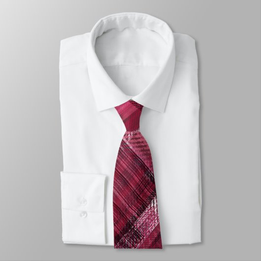 Cravate Black, white strokes and stripes on burgundy. (Attaché)