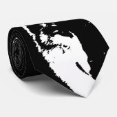 Cravate Black & White Wolf Pop Art (Roulé)