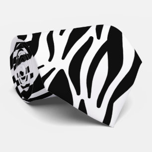 Cravate Black White Zebra Stripes Élégant Cool Motif