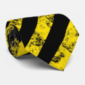 Cravate Black Yellow Grunge Caution Tape Stripes Pattern (Roulé)