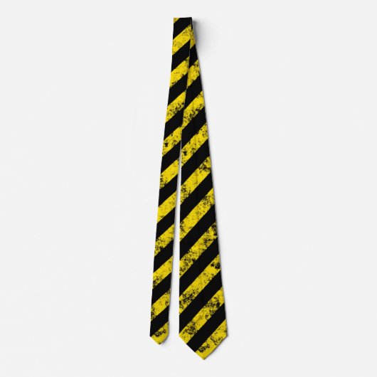 Cravate Black Yellow Grunge Caution Tape Stripes Pattern (Dos)