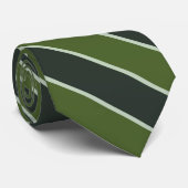 Cravate Blackish Olive And Sage Green Diagonal Stripes (Roulé)